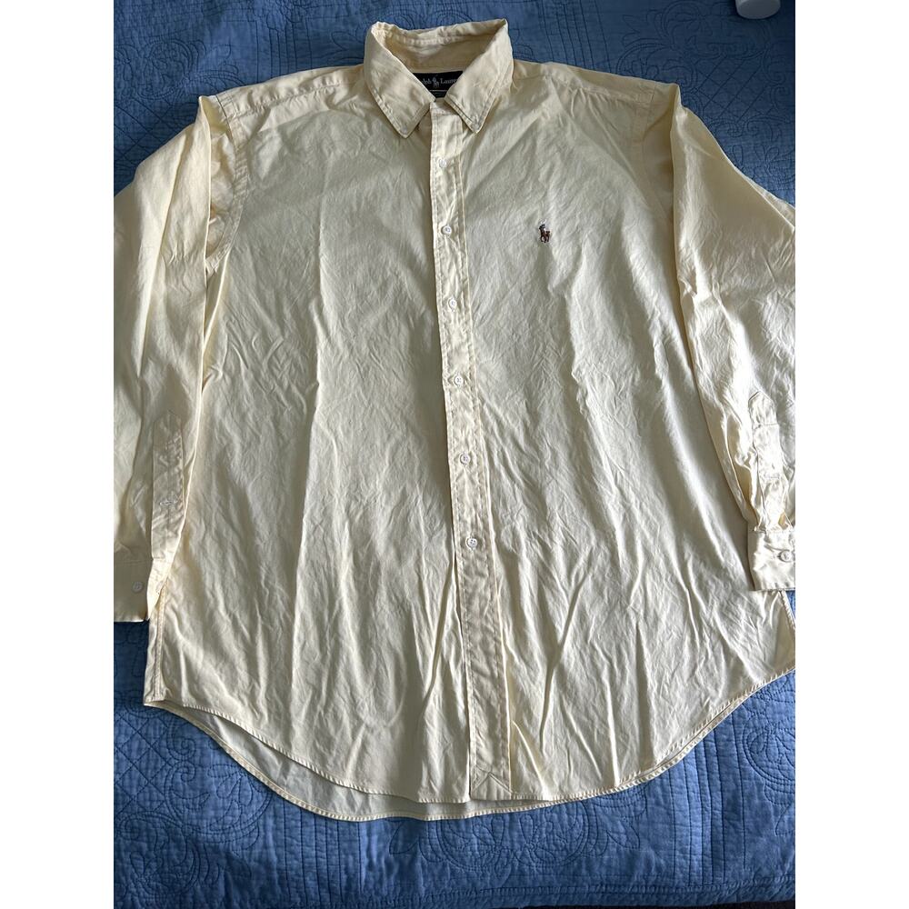 Men Polo Ralph Lauren Button Down Size 16 1/2 Pre Owned Yellow